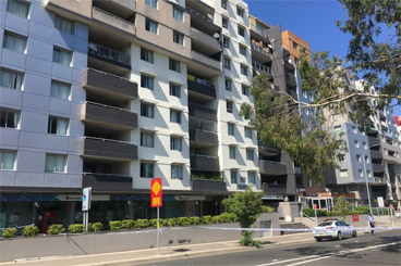 The apartment building in Bankstown where the children fell